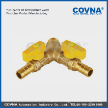 Superior brass triple seal double tubes gas valve